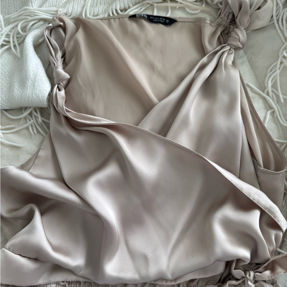 Zara Cream Satin Tank Top